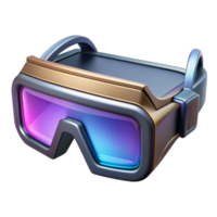 mysterious dazzling Cyberpunk glasses with augmented reality display, NO BACKGROUND with Transparent Background. gallery standard png