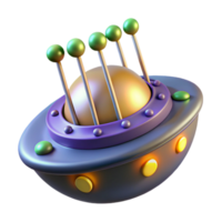 memorable gothic Alien musical instrument with glowing strings, NO BACKGROUND with Transparent Background. crisp png