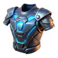 striking avant-garde Cyberpunk armor plating with glowing energy fields, NO BACKGROUND with Transparent Background. high quality png