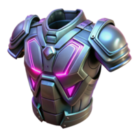 pristine reflective surreal Cyberpunk armor plating with glowing energy fields, NO BACKGROUND with Transparent Background. genuine png