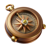 playful majestic Steampunk compass with intricate markings and a rotating needle. NO BACKGROUND with Transparent Background. 8K png