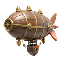 stunning elegant Steampunk dirigible miniature model with intricate details and propellers. NO BACKGROUND with Transparent Background. genuine png