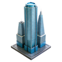 serene elegant Modern skyscraper architectural model NO BACKGROUND with Transparent Background. impeccable png