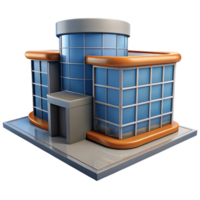 rare rustic CAD rendering of a modern office building NO BACKGROUND with Transparent Background. high quality png