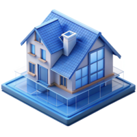 magnificent distinctive Blueprint of a residential house NO BACKGROUND with Transparent Background. png