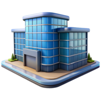 playful beautiful CAD rendering of a modern office building NO BACKGROUND with Transparent Background. high quality png