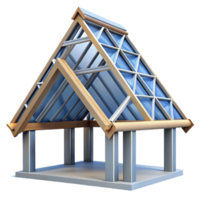 sumptuous exceptional CAD rendering of a roof truss system NO BACKGROUND with Transparent Background. png