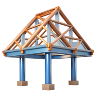 stunning creative CAD rendering of a roof truss system NO BACKGROUND with Transparent Background. perfect clarity png