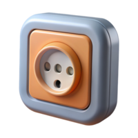 striking exemplary CAD rendering of a electrical outlet NO BACKGROUND with Transparent Background. png