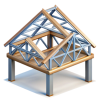 spectacular renaissance CAD rendering of a roof truss system NO BACKGROUND with Transparent Background. impeccable png