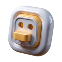 radiant memorable CAD rendering of a electrical outlet NO BACKGROUND with Transparent Background. png