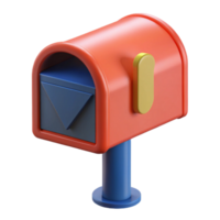 reflective picturesque 3D model of a modern mailbox NO BACKGROUND with Transparent Background. 4K png