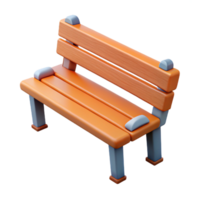 pristine contemporary 3D model of a modern park bench NO BACKGROUND with Transparent Background. gallery standard png