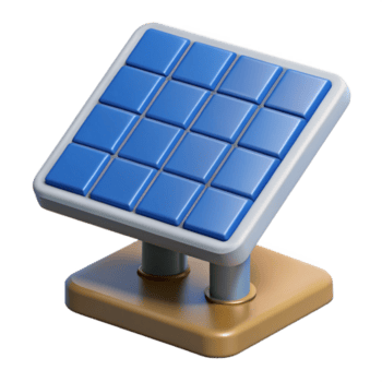 reflexivo vibrante 3d modelo de un solar panel formación No antecedentes con transparente antecedentes. artesano png