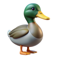 wonderful reflective futuristic A duck, Mallard breed, NO BACKGROUND with Transparent Background. top-tier png