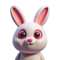 stunning memorable A rabbit, white with pink eyes, NO BACKGROUND with Transparent Background. png