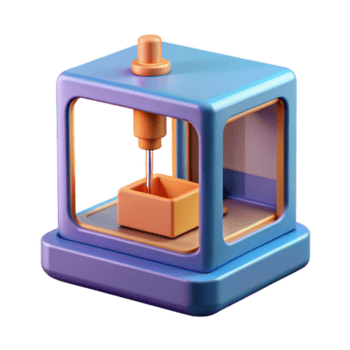 reflekterande utmärkt 3d skrivare utskrift en små objekt Nej bakgrund med transparent bakgrund. studio kvalitet png