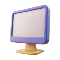 pristine futuristic Computer monitor with blank screen NO BACKGROUND with Transparent Background. original png