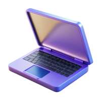 striking peaceful organic Laptop computer with open lid NO BACKGROUND with Transparent Background. precision png