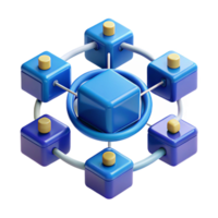joyful magnificent Blockchain technology diagram NO BACKGROUND with Transparent Background. crisp png
