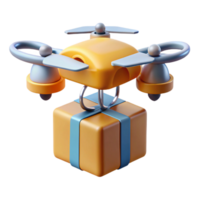 wonderful distinctive Delivery drone with package NO BACKGROUND with Transparent Background. png