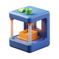 melancholic extraordinary 3D printer printing a small object NO BACKGROUND with Transparent Background. top-tier png