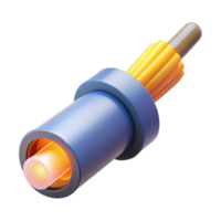 pristine sought-after Fiber optic cable with glowing end NO BACKGROUND with Transparent Background. png