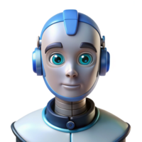 splendid reflective victorian Artificial intelligence robot head NO BACKGROUND with Transparent Background. luxury png