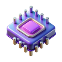 vibrant whimsical elegant Quantum computing processor chip NO BACKGROUND with Transparent Background. top-tier png