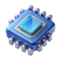 memorable modern Quantum computing processor chip NO BACKGROUND with Transparent Background. sharp png