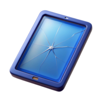 striking creative Tablet with cracked screen NO BACKGROUND with Transparent Background. authentic png