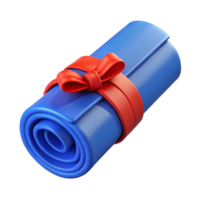 reflective dramatic Blueprints rolled up and tied with a red ribbon, NO BACKGROUND with Transparent Background. premium png