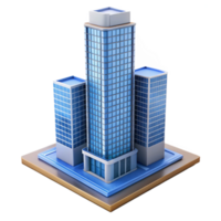 nostalgic breathtaking Modern skyscraper architectural model, NO BACKGROUND with Transparent Background. refined png