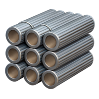 immaculate organic Bundle of steel rebar, NO BACKGROUND with Transparent Background. masterfully captured png
