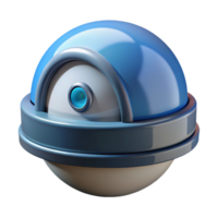 striking quintessential Security camera, dome style, NO BACKGROUND with Transparent Background. png