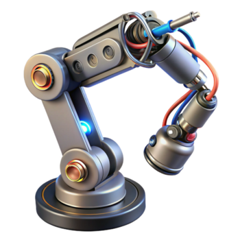 fascinante barroco cyberpunk robótico braço com intrincado fiação não fundo com transparente fundo. elite png