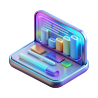 immaculate dramatic rustic Sleek holographic tablet displaying complex data NO BACKGROUND with Transparent Background. elite png
