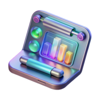 mysterious sumptuous Sleek holographic tablet displaying complex data NO BACKGROUND with Transparent Background. perfect clarity png