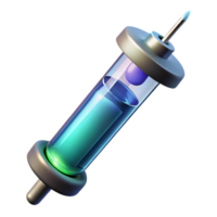 magnificent victorian Genetic modification syringe filled with luminescent fluid NO BACKGROUND with Transparent Background. 4K png