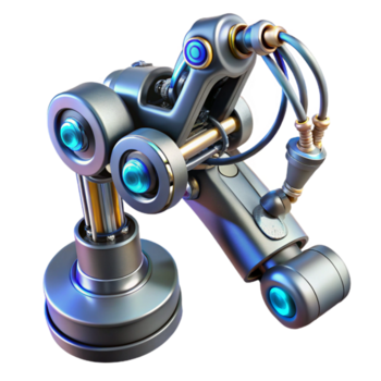 esplêndido distintivo cyberpunk robótico braço com intrincado fiação não fundo com transparente fundo. png