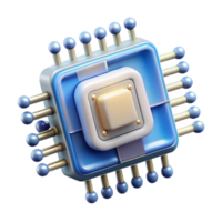 quintessential classic Artificial intelligence chip with intricate circuitry NO BACKGROUND with Transparent Background. elite png