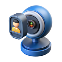 magnificent whimsical futuristic High-tech security camera with facial recognition software NO BACKGROUND with Transparent Background. high quality png