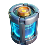 magnificent distinctive Advanced power cell with glowing energy core NO BACKGROUND with Transparent Background. png