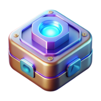 glorious inspired Holographic data storage device with glowing core NO BACKGROUND with Transparent Background. png
