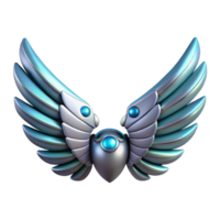 splendid standout Cybernetic wings with articulated feathers NO BACKGROUND with Transparent Background. png