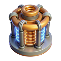 joyful gorgeous Advanced energy shield generator with glowing coils NO BACKGROUND with Transparent Background. original png