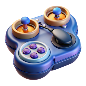 vibrant exceptional Futuristic drone controller with joystick and buttons NO BACKGROUND with Transparent Background. png