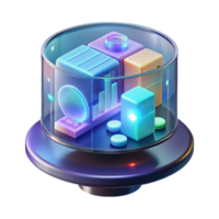 vibrant baroque Advanced holographic display showing complex data NO BACKGROUND with Transparent Background. masterfully captured png