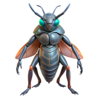 unparalleled bohemian Alien insect with chitinous armor plating NO BACKGROUND with Transparent Background. artisan png