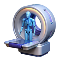 fascinating bold contemporary Futuristic medical scanner displaying anatomical data NO BACKGROUND with Transparent Background. sharp png